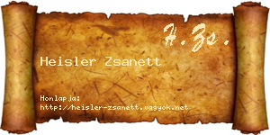 Heisler Zsanett névjegykártya